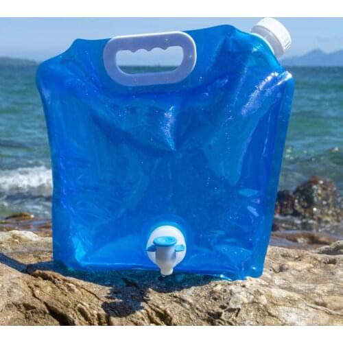 Home Outdoor Folding Portable Water Bag With Faucet Car Water Storage Bag Bucket Emergency Water Bag Sports Riding Bottle