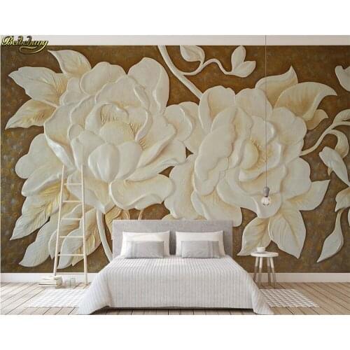 Beibehang Custom photo wallpaper large-scale mural rich 3D embossed blossom rich roses background wall wall papers home decor