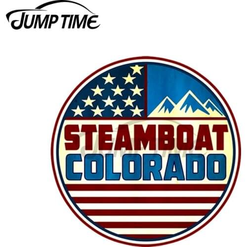 JumpTime 13 x 13cm Steamboat Springs Colorado Skiing Mountains Decal Vinyl Material Air conditioner Laptop Suitable Car Sticker