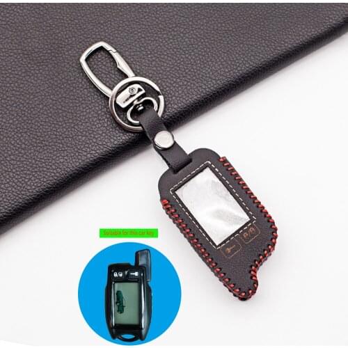 TW9.5 LCD Carrying Leather Key Fob Case for Tomahawk 9.5 9.9 Russian Version Vehicle Security Two Way Car Alarm System
