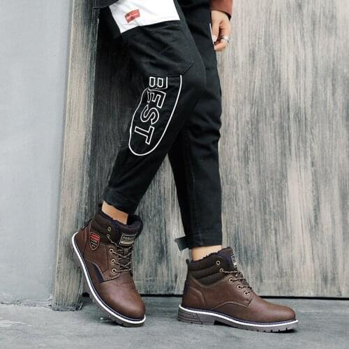 Coturno Men Shoes 2020 Winter Mens Casual Leather Mens Sneakers Dress Boots Home Lether Black Fashion For