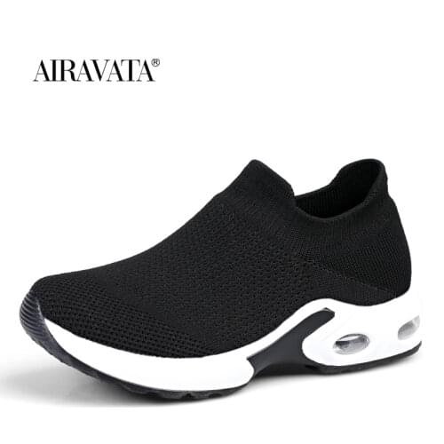 2020 Sneakers Women Summer Lightweight Mesh Breathable Soft Fashion Breathable Running Lightweight Slip-On Height Increasing