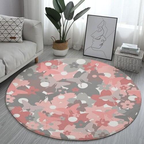 Round Flannel Memory Foam Carpet Area Floor Mat Bedroom Door Mat Floor Mat Yoga Chair Mat Living Room