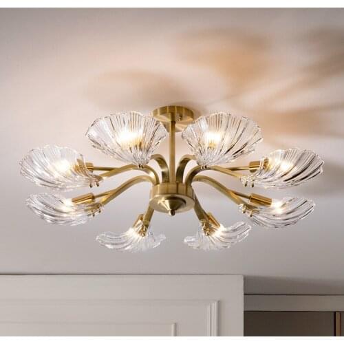 Copper light luxury Nordic creative personality living room ceiling lamp modern minimalist dining room bedroom net red light