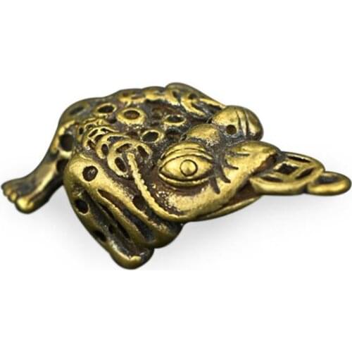 Toad Casting Mini Animal 3D Figurine Retro Style Metal Sculpture Home Office Room Desktop Decoration Collect Ornaments Gift