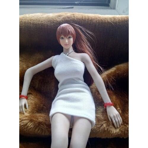 Custom 1/6 Scale White Dress Model for 12" Female Body Figure Doll