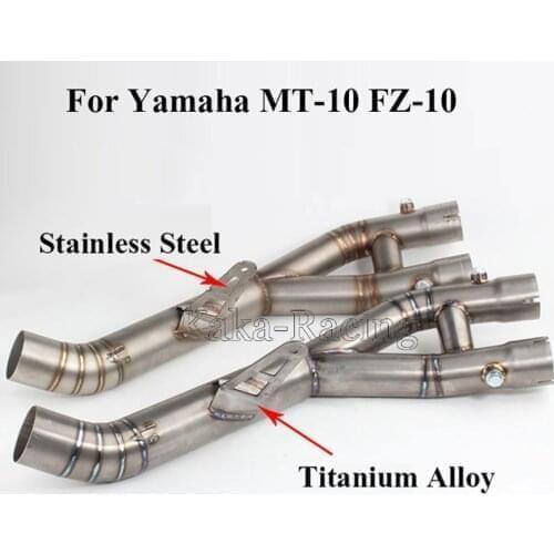 MT10 Titanium alloy Modified Motorcycle Exhaust Muffler middle link Pipe Mid tube slip on for Yamaha MT-10 FZ-10 2015 2016 2017