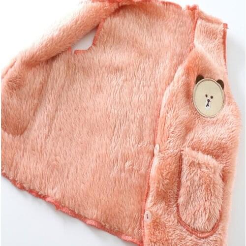 Childrens vest autumn and winter new mens and womens baby plus velvet vest thick velvet baby warm top