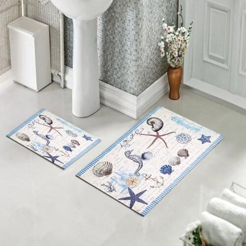 Soft Bath Mat,Underwater Creatures Pattern Matte, Washable,Silky Textured Absorbent Mat anti-Slip Floor Luxury Matt, Made In Turkey
