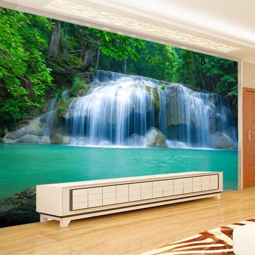 Custom Wall Mural Wallpaper Waterfall Nature Landscape Wall Painting Living Room TV Background Wall Papers Home Decor Modern 3D