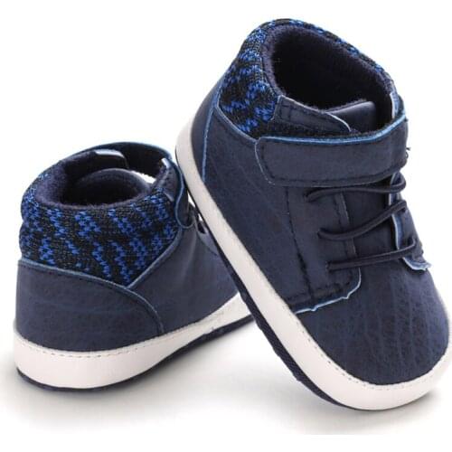 Autumn Fall Newborn Baby Boys Girls Casual Shoes PU Stitching Cotton Soft Sole First Walkers 4 Colors