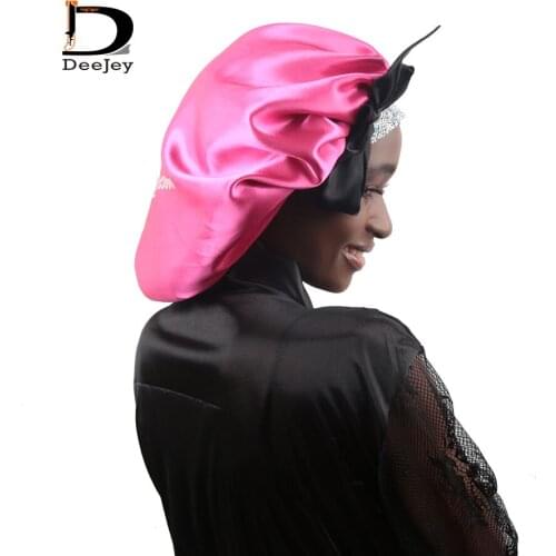 Custom Rhinestone Bonnets For Hair Print Unisex Customized Logo Style Pattern Color Bling Satin Hat Packaging