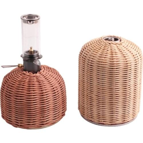 Rattan Flat Gas Tank Protective Case Handmade Anti-impact Anti-collision Anti-fall Protector Gas Tank Cover For Outdoor Camping