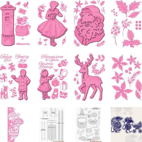 Santa girl christmas Metal Cutting Dies Scrapbook Diary Decoration Stencil Embossing Template DIY Greeting Card Handmade 2021