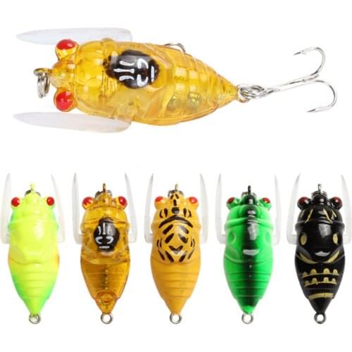 1PCS 4cm 5.9g Topwater Lifelike Insects Fishing Lure Cicada Baits Fishing Lures For BassPike Carp Wobblers Fishing Tackle