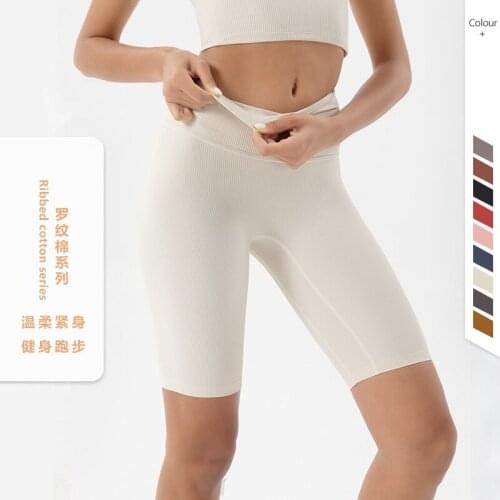 Thread Naked Yoga Pants Women High Waist Butt Lifting Sports Fitness Pants Knee Length Shorts Women Running Workout Gym Leggings