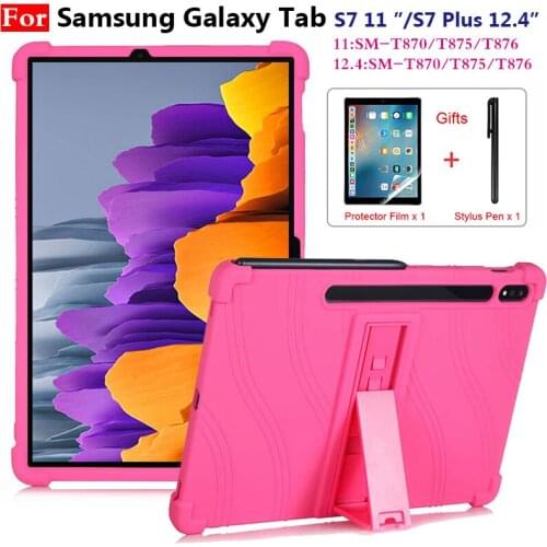 Child Kickstand Silicon Case For Samusng Galaxy S7 11 inch 2020 SM-T870 T875 T876 Tablet Case Shockproof Shell Case Cover