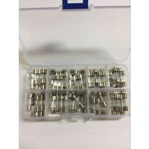 Free shipping 100 Boxed 5x20mm glass fuse 1A 2A 3A 4A 5A 6A 7A 8A 10A 15A fuse