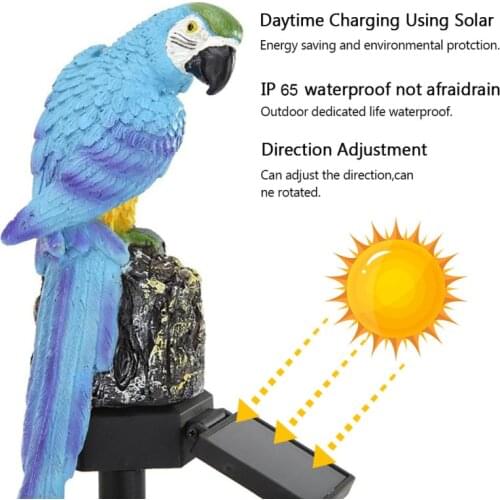Led Solar Power Garden Waterproof Squirrel Parrot Stake Lawn Light Exterior Night Lights Squirrel Parrot Shape Solar Powered