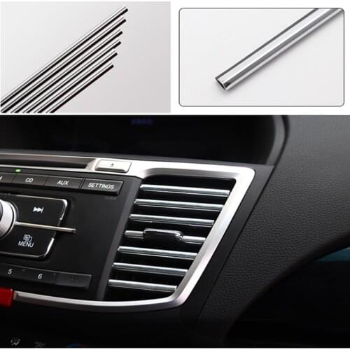 3m 6mm U-style air conditioner outlet ventilation grille chrome trim for Ford Focus Fusion Escort Kuga Ecosport Chevrolet Cruze