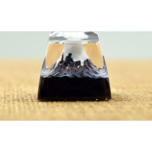 Japanese Volcanic Fuji Resin Wood Keycaps Manual Mechanical Keyboard Keycap Personality Light Gift key Cap