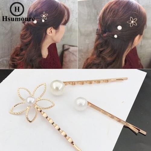 Hair Clips for Women Colorful Bead Hairpin Pearl Scrunchie Gold Hair Accessories 3PS Korean Style Simple Best Friend Christmas