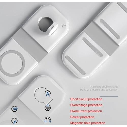 For iPhone 12 Pro Magnet Duo Charger 2 in 1 Folding Magnetic Dual-Charge Qi Wireless Fast Charger For Apple Iwatch 6 or Airpods