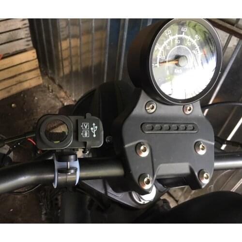 Motorcycle Phone Car Charger Digital Display Motorbike Scooter Dual USB Charger Voltmeter Thermometer For Cell Phone