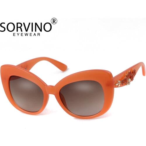 SORVINO Vintage Luxury BIg Cat Eye Sunglasses Women Summer 2020 Brand Designer Fashion White 90s Cateye Sun Glasses Shades P418