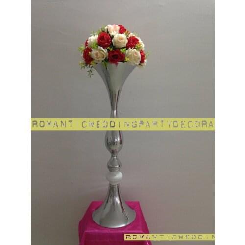 10 PCS 86cm /33.8" Silver Wedding Table centerpiece Flower vase Party Decoration