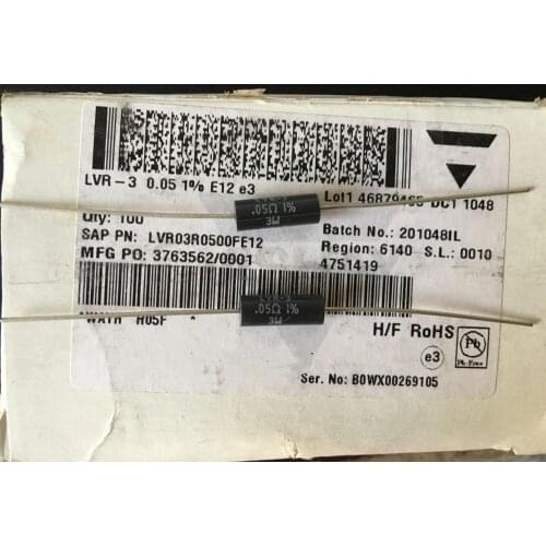 100% New and original DALE 0.025R 1% LVR-3 3W =10PCS LVR03R0500FE12 LVR-3W 0.05R 1%=2PCS