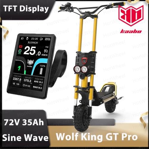 2021Kaabo Wolf King GT Pro Electric Scooter Gold Color 72V 35Ah 2000Wx2 Sine Wave Controller TFT Display LG Samsung Battery