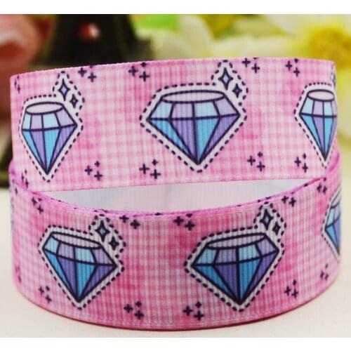 22mm 25mm 38mm 75mm Diamond Cartoon pattern printed Grosgrain Ribbon party decoration 10 Yards X-04058