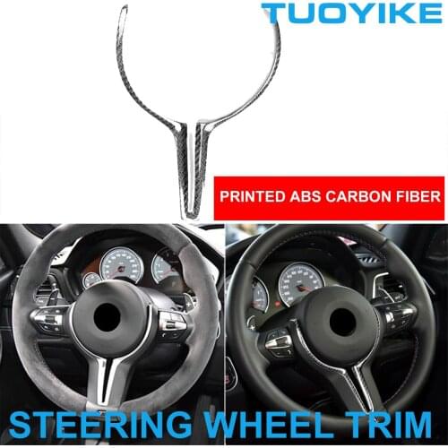 Carbon Fiber ABS Car Steering Wheel Trim Cover Sticker Color-Coated For BMW M2 F87 M3 F80 M4 F83 F10 M5 F06 F12 F13 M6 2014-18