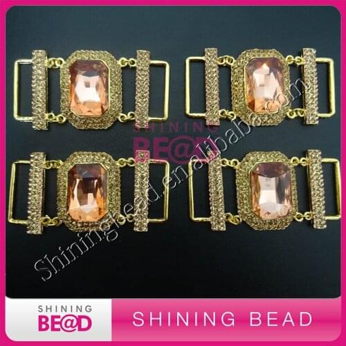 FREE SHIPPING!Short Gold Glass Bead Rhinestone Bikini Connector,30pieces/lot