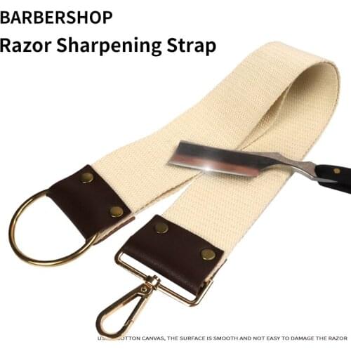 Senior Mens Razor Double-Layer Canvas Leather Sharpening Strop Barber Straight Razor Sharpener For Care Of Sharp Knives