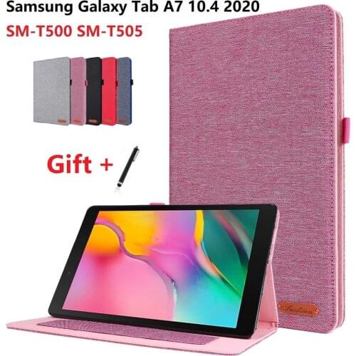 For Samsung Galaxy Tab A7 2020 SM-T500 T500 Case lightweight Hard PC Back Cover Auto Sleep wake up Stand Shell+ Soft Film+ Pen