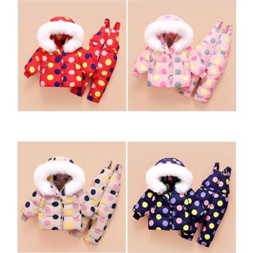 Boy Girl Duck Down Hooded Warm Down Jacket Children Ski Suit Thermal Skiing Snowboarding Suit Kids Baby Winter Outerwear Clothes