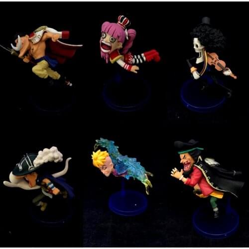 7.5-9CM 6pcs/lot Japanese anime figure one piece Q version running ver action figure collectible model toys for boys