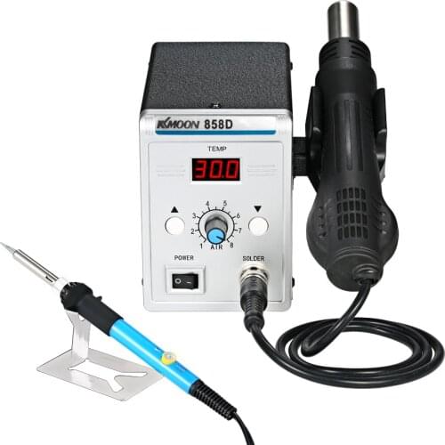 Hot air gun 700W 858D ESD Soldering Station LED Digital BGA Rework Solder Station Hot Air Gun + 60W Electric iron tools set