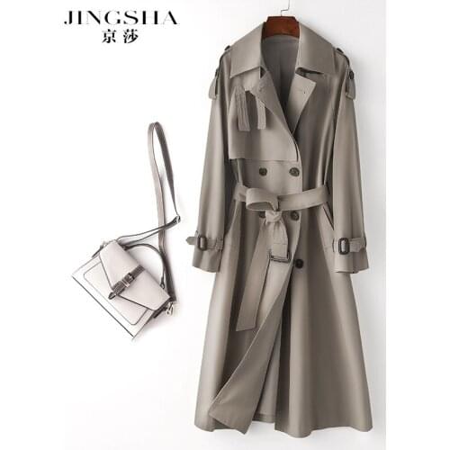 Cotton windbreaker coat medium length 2021 new spring and autumn knee fashion British coat
