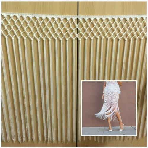 Free Shipping DIY Rayon Lace Tassel Fringe Ethnic Lace Trim 40cm Sewing Latin Dress National Stage Garment Curtain Decorative