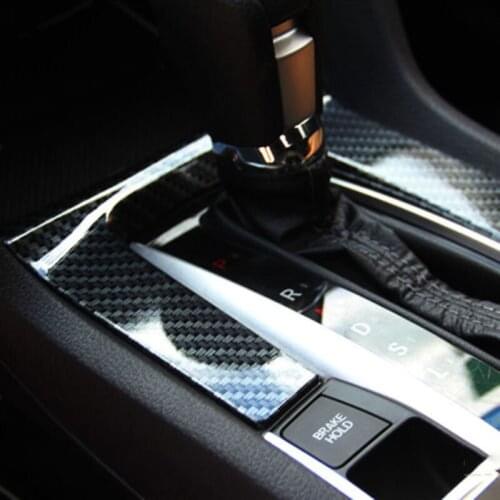 JX-LCLYL Black Carbon Fiber Shift Inner Gear Panel Cover Trim for Honda Civic 2016 2017