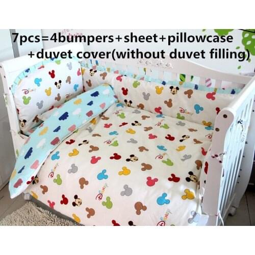 6/7PCS Cartoon Baby Bedding Set Cartoon Newborn Crib Bedding juego de cama ,Duvet Cover,120*60/120*70cm