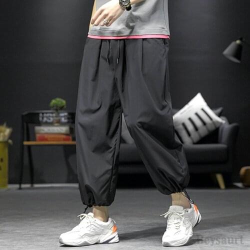 Men casual pants large loose drawstring Leggings Trousers Fashion 2021 Elastic Waist Mens Sweatpants Joggers Streetwear