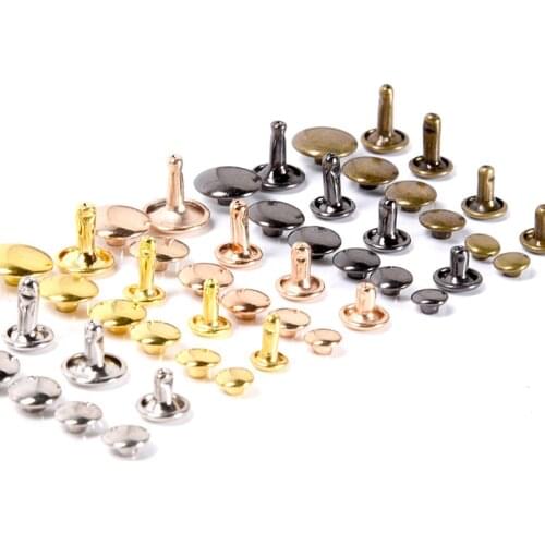 6/8/10/12mm Double Side Width Bracelet Punk Rivet Round Cap Stud For Leather Craft Wallet Belt Bag Shoe Pet Collar Accessories