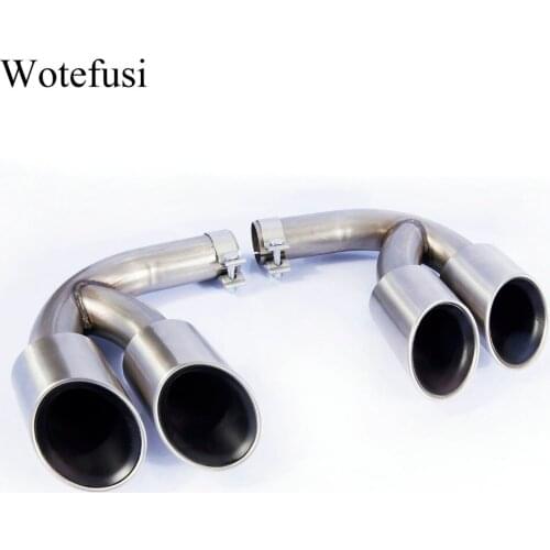 Wotefusi Exhaust Pipes Muffler Tail Tip For 2018 2019 2020 Porsche Cayenne 3.0T Brushed Stainless Steel [QPA523]