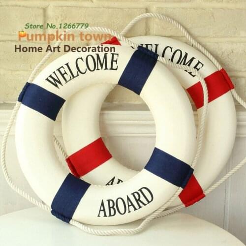 2018 NEW Two-color optional Mediterranean-style swimming circle wall decorations,restaurant/living room life preserver pendant
