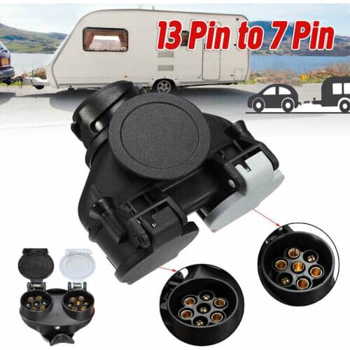 13 Pin To 7 Pin Adjustable Trailer Board Extension Adaptor Socket Plug Caravan Towing Plug and Play Design Waterproof Dust-proof