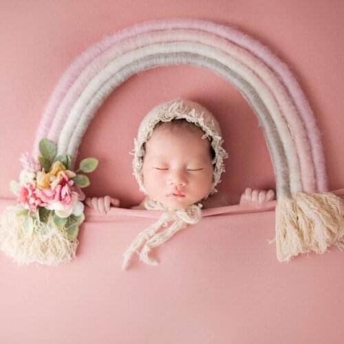 Handmade Cute Rainbow Prop Newborn Photography Decorations Infant Photo Shooting Accessory D5QA
